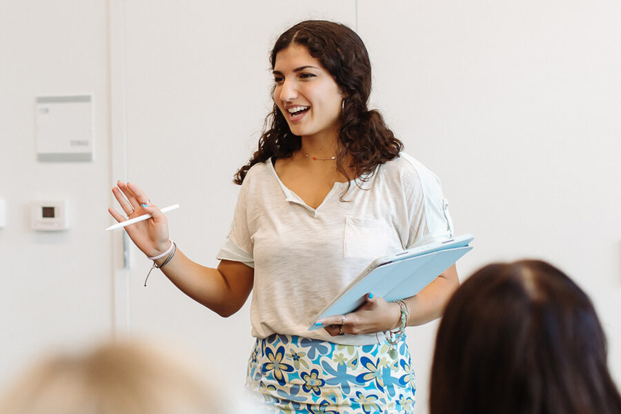 Presentation in an elementary education class.