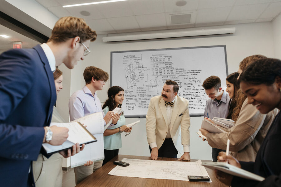 PBA students participate in discussion during a classroom presentation.