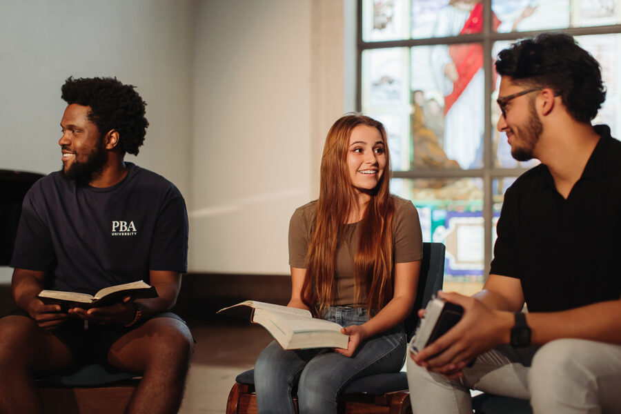 students in the concentration in preaching and teaching read from the bible together