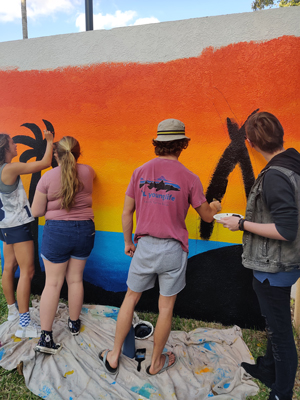 Art Students Paint Paradise Scene for Boca Raton Mall Mural | PBA ...