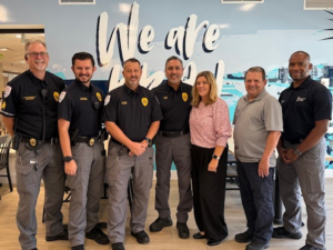 Ann-Marie Taylor poses with PBA's Department of Public Safety.