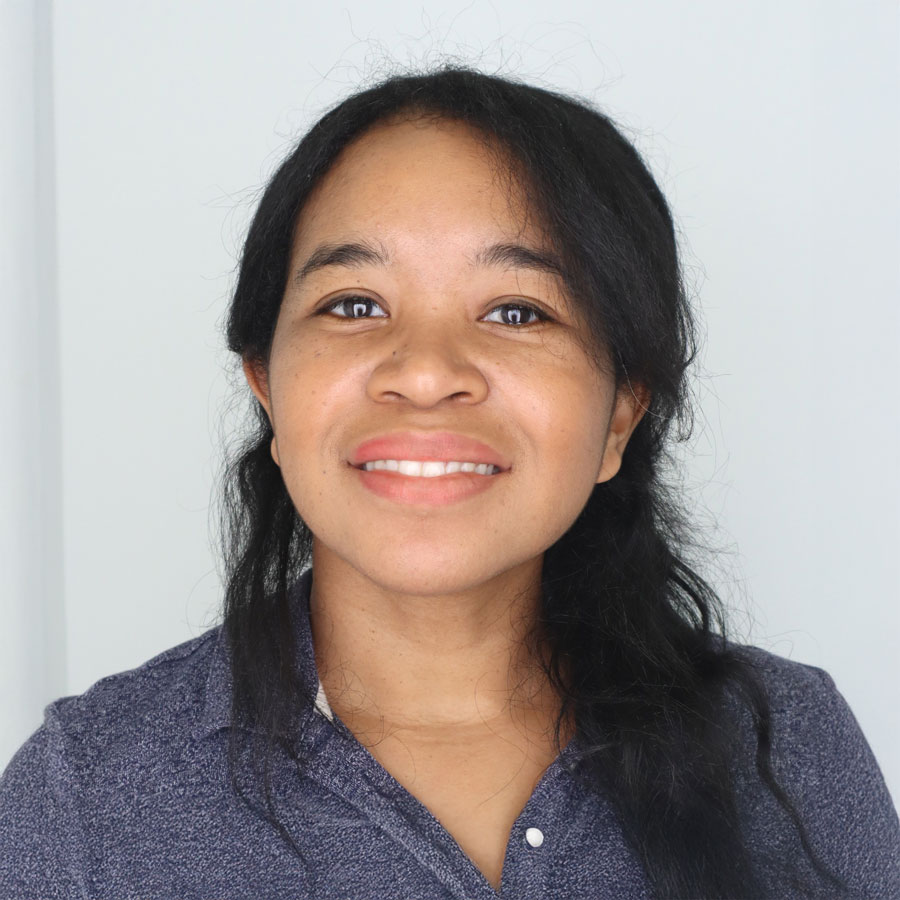 Debra Schwinn in a blue dress