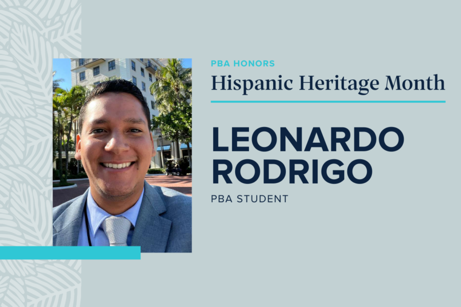 Leonardo Rodrigo is spotlighted by Palm Beach Atlantic University in celebration of Hispanic Heritage Month.