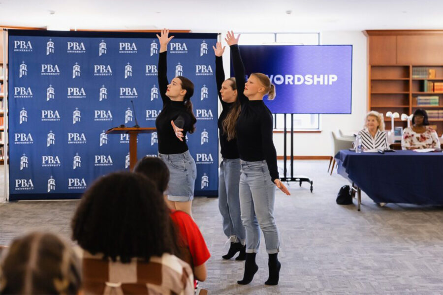 PBA students dance at grief workshop.