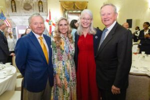 American Free Enterprise main medalist Thomas Peterffy with companion medalist Sarah J. Wetenhall, PBA President Debra A. Schwinn, and companion medalist Bob L. Moss.