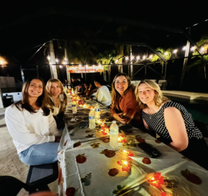 Palm Beach Atlantic University students enjoy a Thanksgiving meal.