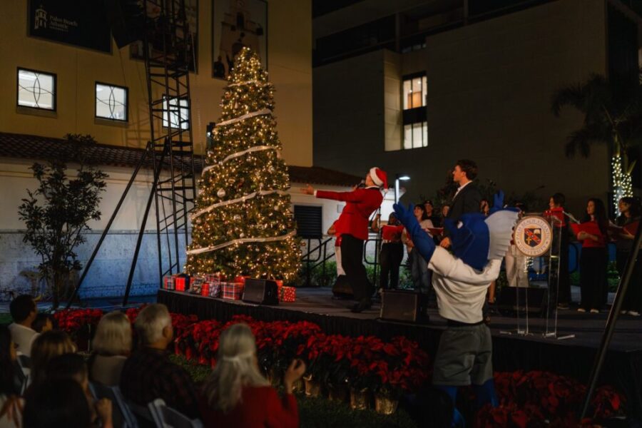 Palm Beach Atlantic University celebrates annual Christmas tree lighting.