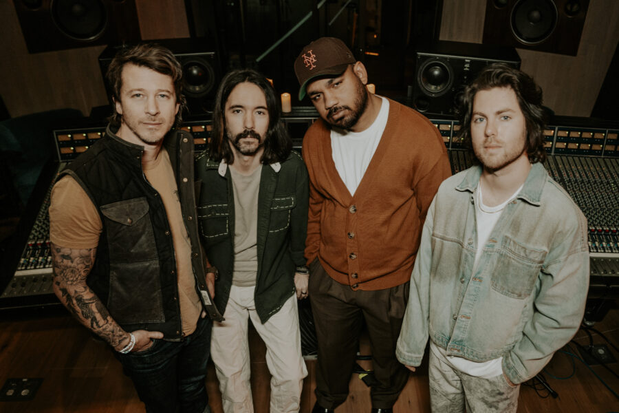 Tenth Avenue North band members, including Palm Beach Atlantic University alumnus Mike Donehey.