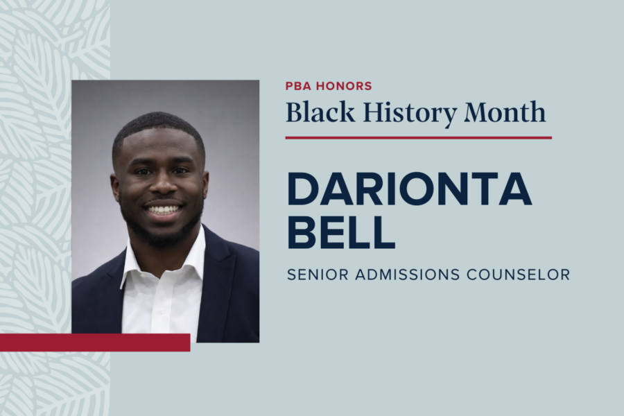 Palm Beach Atlantic University spotlights staff member Darionta Bell in honor of Black History Month.