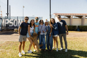 Students and their families sailgate ahead of a baseball game at Palm Beach Atlantic University.