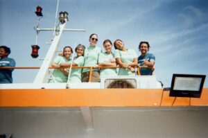 Palm Beach Atlantic University students on a boat in Brazil.