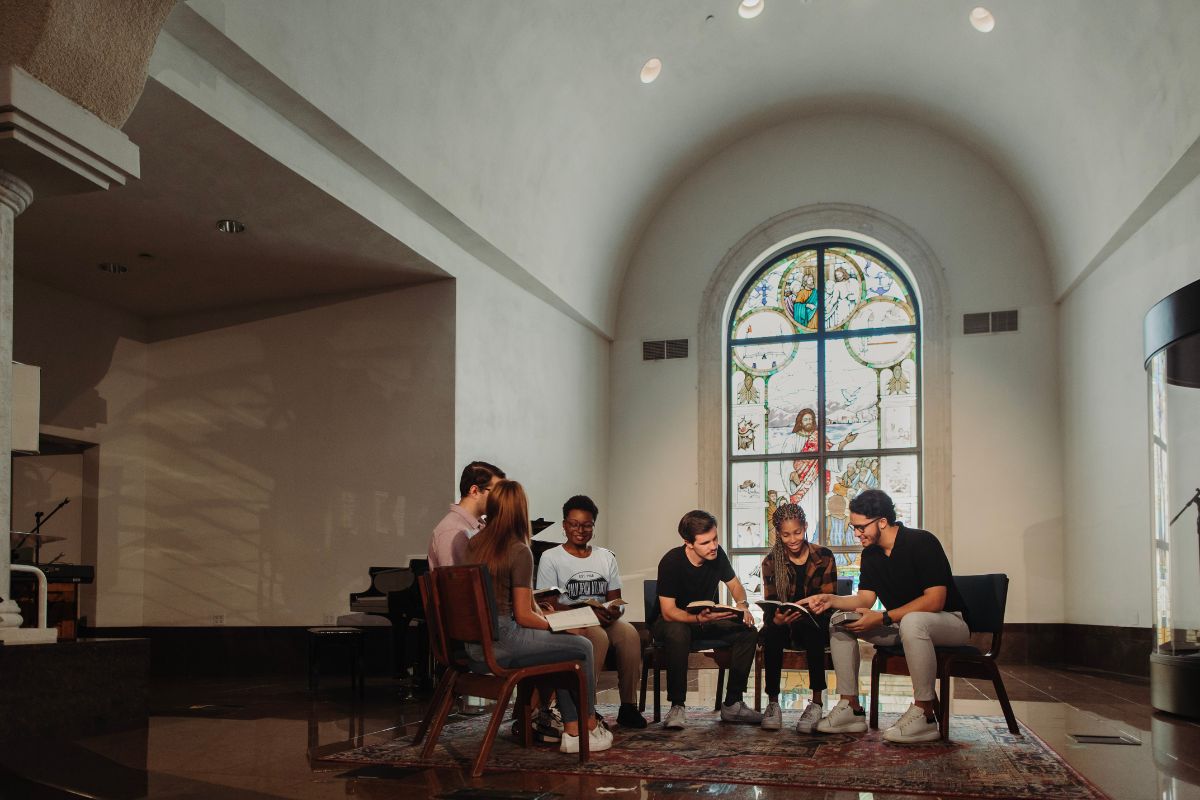 Chapel Bible study at Palm Beach Atlantic University