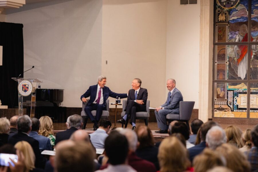 Mike Pompeo and John Kerry in LeMieux Speaker Series.