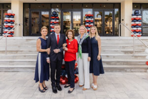 Celebrated donor Sheila Rinker (center) with her family.