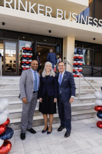 West Palm Beach City Mayor Keith James with Palm Beach Atlantic University President Dr. Debra A. Schwinn and another honored guest.