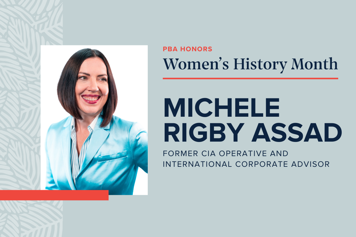 Palm Beach Atlantic University highlights alumna and former CIA Intelligence Officer Michele Rigby Assad for Women's History Month.