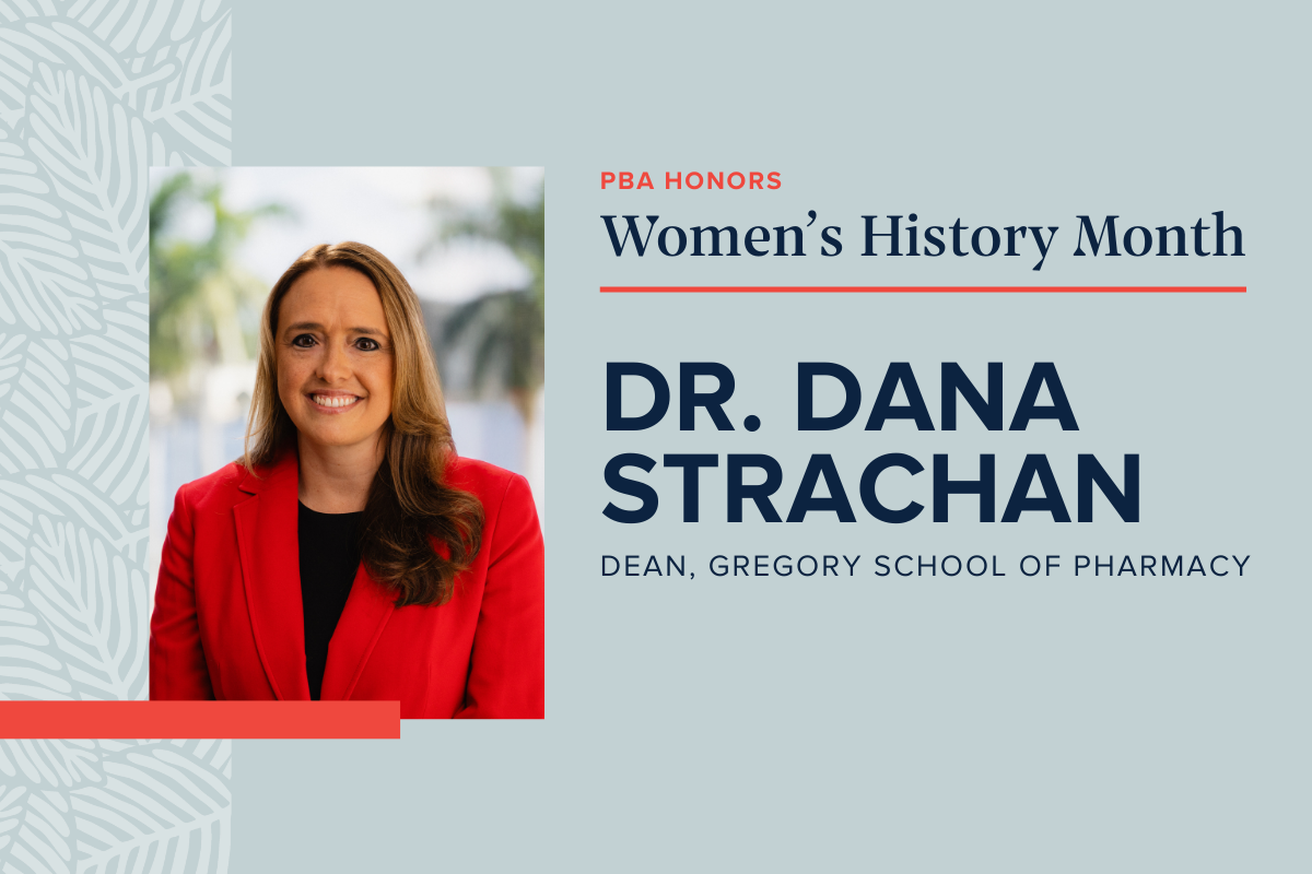 Palm Beach Atlantic University highlights Dr. Dana Strachan in honor of Women's History Month.