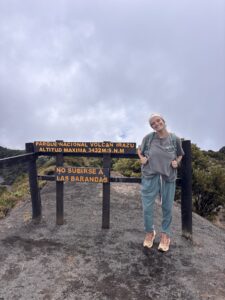 Palm Beach Atlantic University student Daniella Pacheco on a mountain summit in Costa Rica, where she studied abroad.