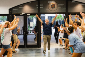 Students express excitement at Opening Rally.